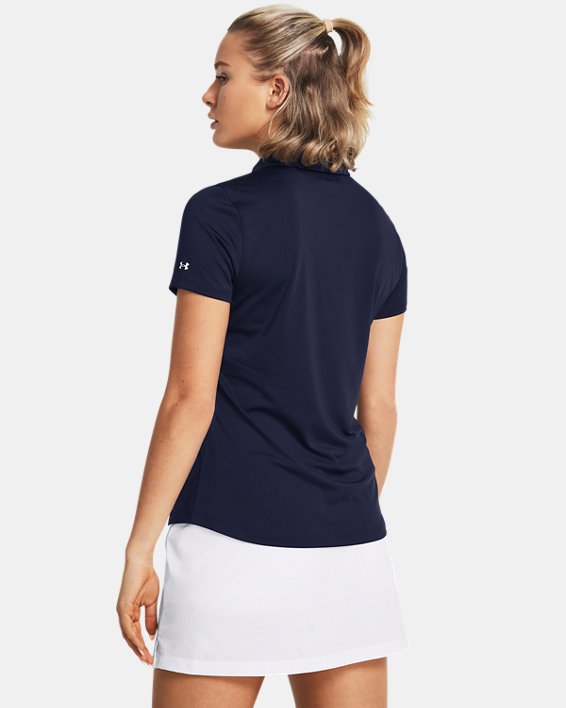 Women's UA Playoff Short Sleeve Polo, Blue, pdpMainDesktop image number 1